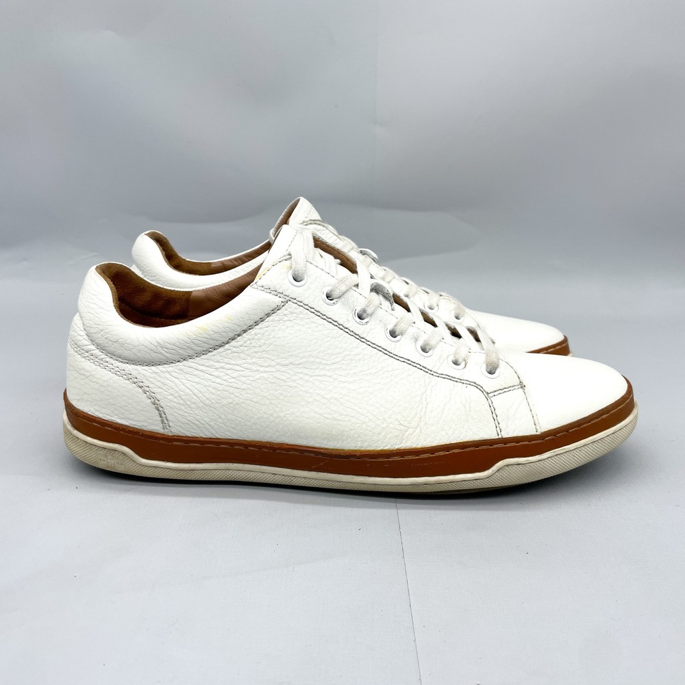 Allen Edmonds Mens 11.5 D Porter Derby White Leather Sneakers Shoes Casual